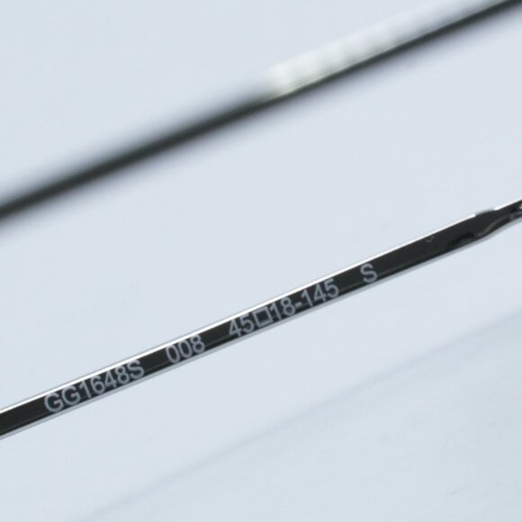 Gucci GG1648S 008 Sunglasses Silver Rectangle Frame, Grey Lenses - Picture 6 of 12